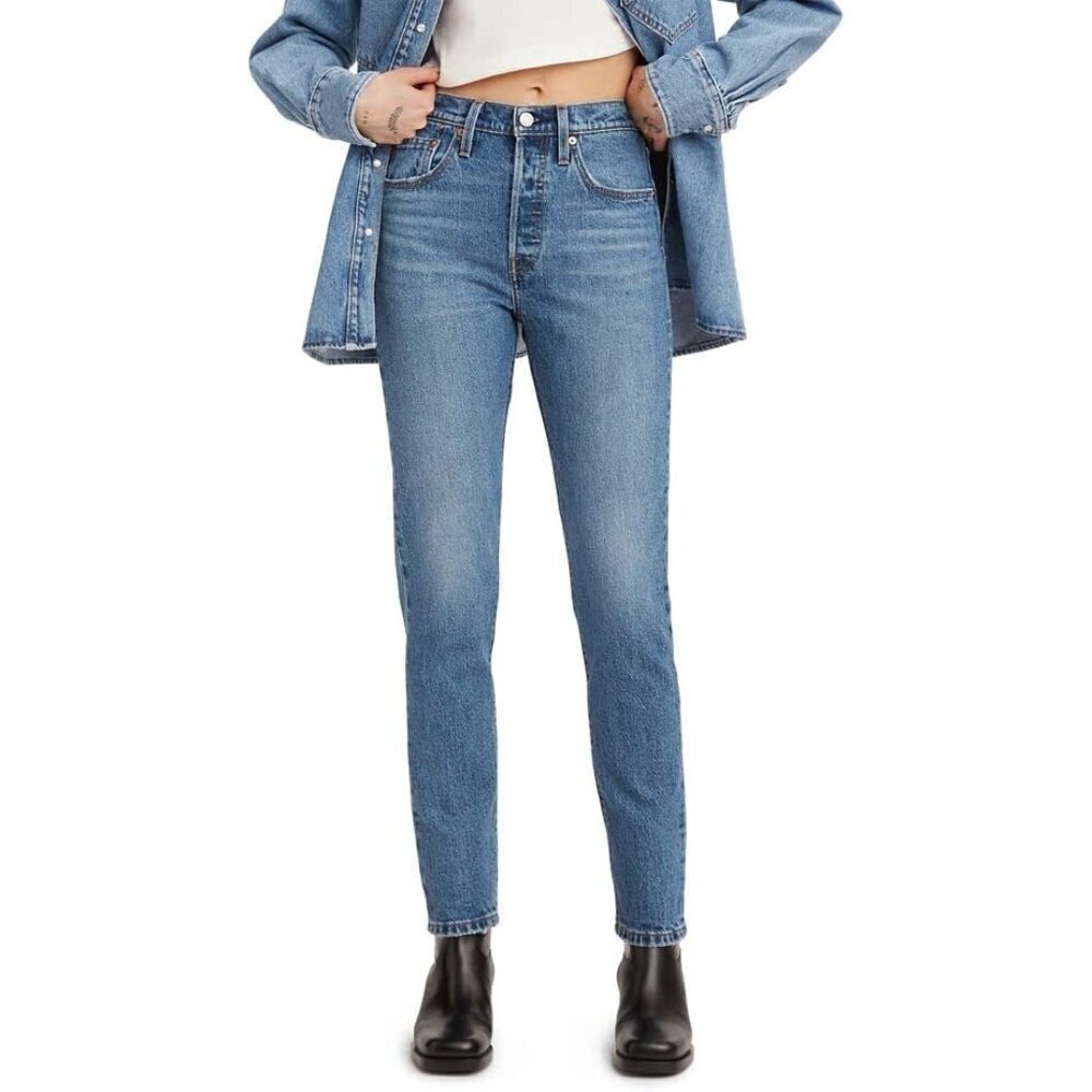 Women's Skinny Jeans Cotton Elastane High Rise Slim Fit Button Fly Size 29